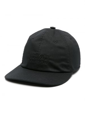 Памучна шапка с козирки Mm6 Maison Margiela черно