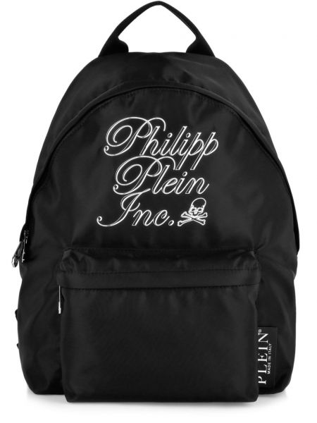 Haftowany plecak Philipp Plein czarny