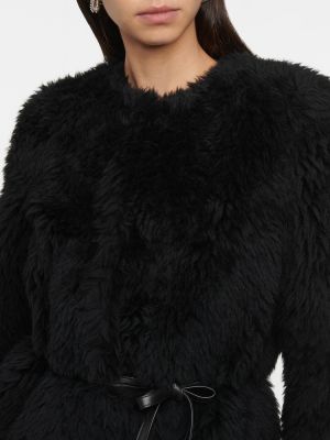 Vlněný krátký kabát Yves Salomon černý