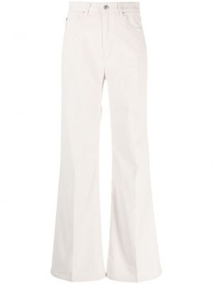 Bombažne hlače iz rebrastega žameta Ami Paris bela