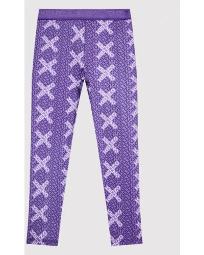 Kenzo Kids Leggings K14218 Lila Slim Fit