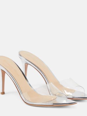 Läder mules Gianvito Rossi silver