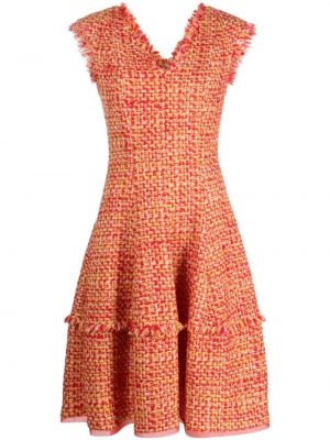 Mini obleka z v-izrezom iz tvida Talbot Runhof