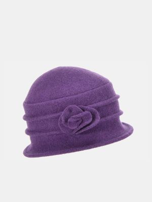 Sombrero de lana de flores de granate Seeberger granate