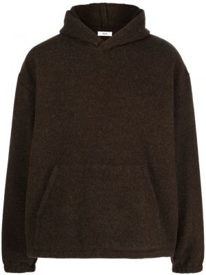Vunena hoodie s kapuljačom od flisa Rier smeđa
