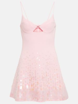 Mini vestido con lentejuelas David Koma rosa