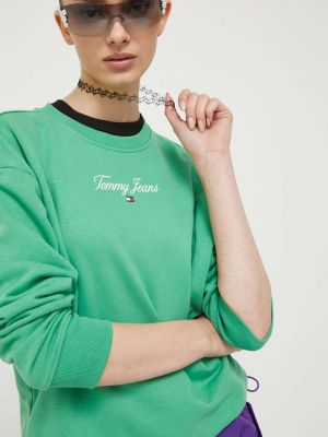 Bluza z nadrukiem Tommy Jeans zielona