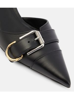 Кожени полуотворени обувки с отворена пета Givenchy черно