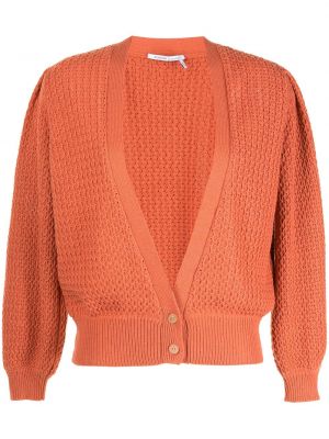 Cardigan tricotate cu decolteu în v Agnona portocaliu