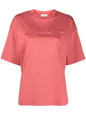 T-shirt en coton avec applique Lanvin orange