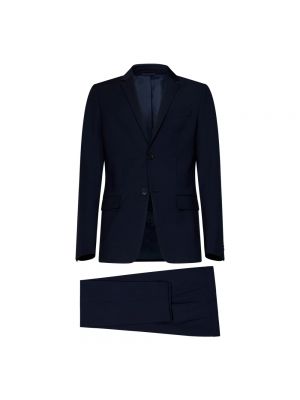 Niebieski garnitur wełniany na guziki w jednolitym kolorze Calvin Klein