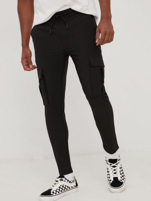 Brave Soul spodnie męskie kolor czarny w fasonie cargo