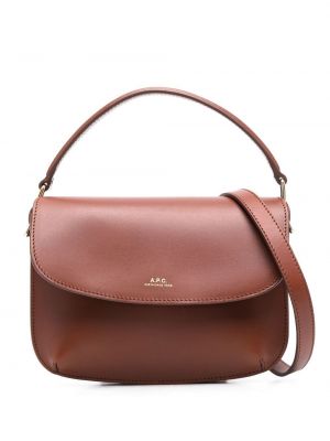 Kožená crossbody kabelka A.p.c. hnedá