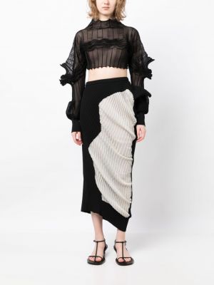 Drapované pletené midi sukně Issey Miyake
