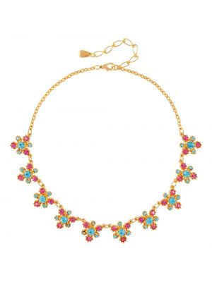 Ogrlica s cvjetnim printom s kristalima Susan Caplan Vintage zlatna