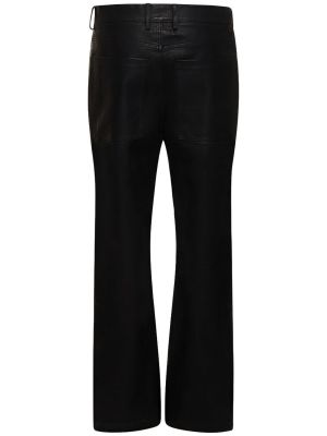 Kožené rovné kalhoty z imitace kůže Entire Studios černé