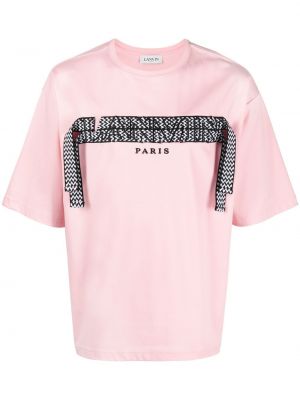 Тениска с дантела Lanvin розово