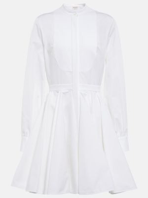 Βαμβακερή μάξι φόρεμα Alexander Mcqueen λευκό