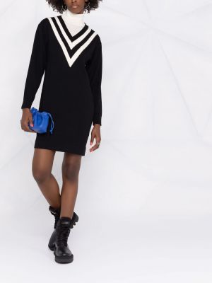 Vestido de cuello vuelto de tela jersey Ports 1961 negro