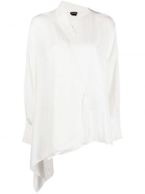 Asymetrická hedvábná košile Tom Ford bílá