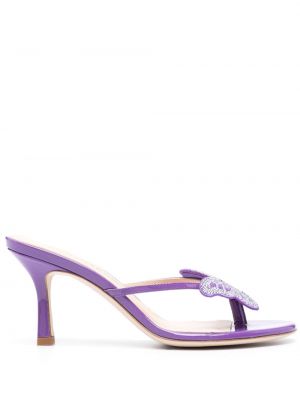 Kožené sandále Blumarine fialová