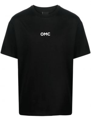 Bombažna majica s potiskom Omc črna