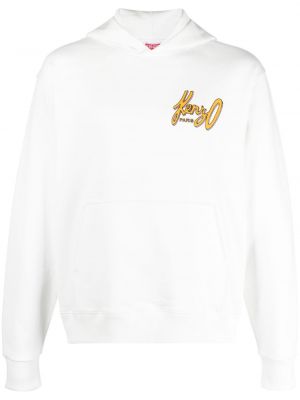 Pamučna hoodie s kapuljačom Kenzo bijela