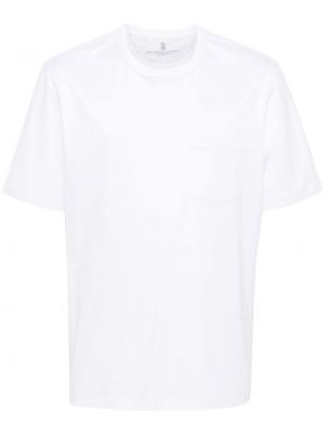 Bavlněné tričko s kulatým výstřihem Brunello Cucinelli bílé
