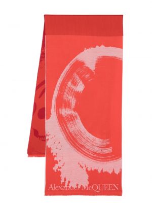 Echarpe en tricot à imprimé Alexander Mcqueen rouge