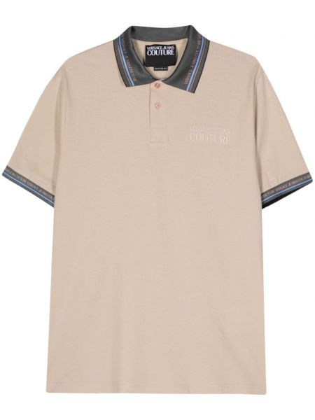 Polo brodé Versace Jeans Couture beige