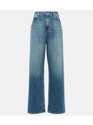 Straight fit džíny s vysokým pasem Valentino modré