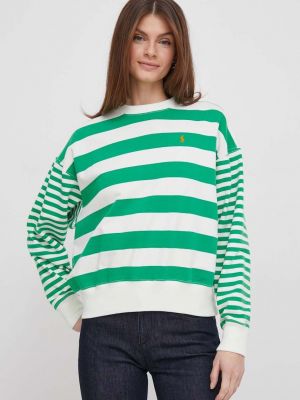 Bluza bawełniana w paski Polo Ralph Lauren zielona