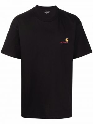 Bomull brodert t-skjorte Carhartt Wip svart