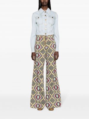 Zvonové džíny s vysokým pasem Etro bílé