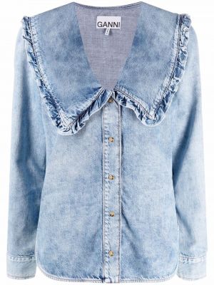 Koszula jeansowa Ganni, niebieski