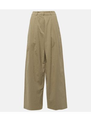 Pantalones de lino de algodón bootcut Proenza Schouler beige