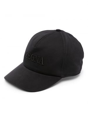 Haftowana czapka z daszkiem Zegna czarna
