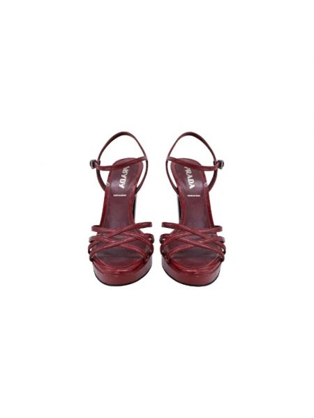 Sandalias de cuero retro Prada Vintage rojo