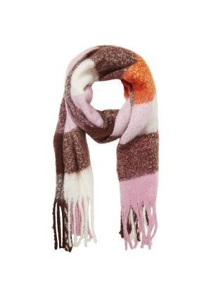 Мягкий женский шарф с бахромой Object розовый