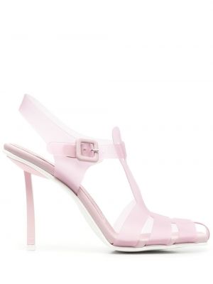 Прозрачни ниски обувки с ток Le Silla розово