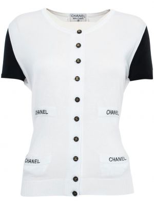 Cardigan a maniche corte Chanel Pre-owned bianco