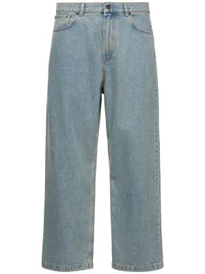 Bavlněné džíny relaxed fit Moschino modré