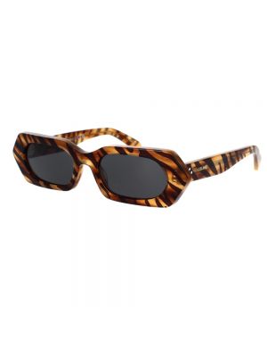 Okulary przeciwsłoneczne w geometryczne wzory w tygrysie prążki Céline brązowe