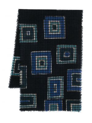 Fular de lână cu imprimeu geometric Faliero Sarti albastru