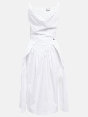 Хлопковое платье миди Vivienne Westwood белое