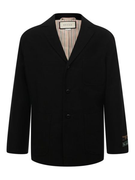 Хлопковый пиджак Gucci черный