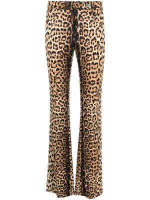 Slim fit nohavice s potlačou s leopardím vzorom Roberto Cavalli