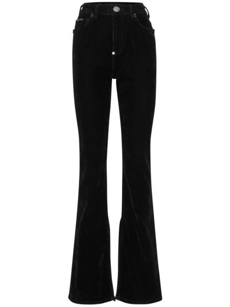 Relaxed fit velour flared jeans Philipp Plein sort