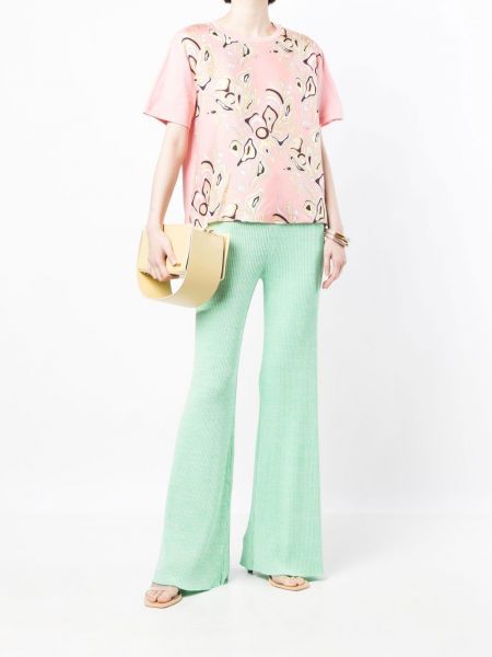 Tričko s potiskem s abstraktním vzorem Pucci růžové