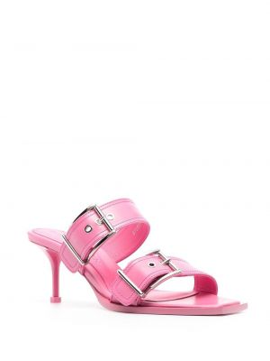 Kožené sandály Alexander Mcqueen růžové
